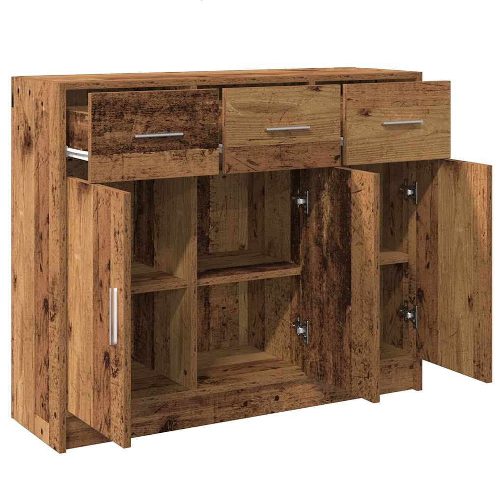 Dressoir 91x28x75 cm bewerkt hout oud houtkleurig is nu te koop bij PeponiXL, paradijselijk wonen!