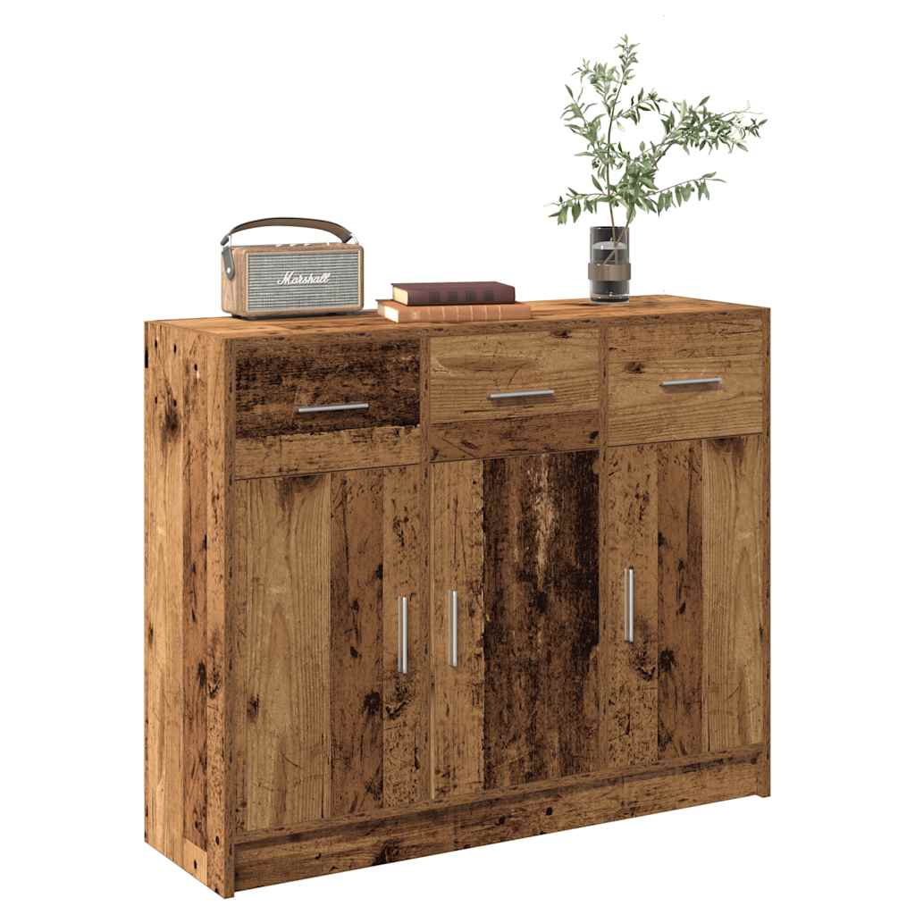 Dressoir 91x28x75 cm bewerkt hout oud houtkleurig is nu te koop bij PeponiXL, paradijselijk wonen!