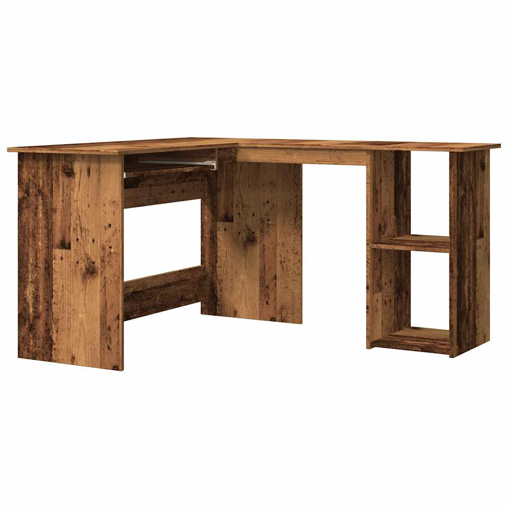 Hoekbureau 120x140x75 cm bewerkt hout oud houtkleurig is nu te koop bij PeponiXL, paradijselijk wonen!