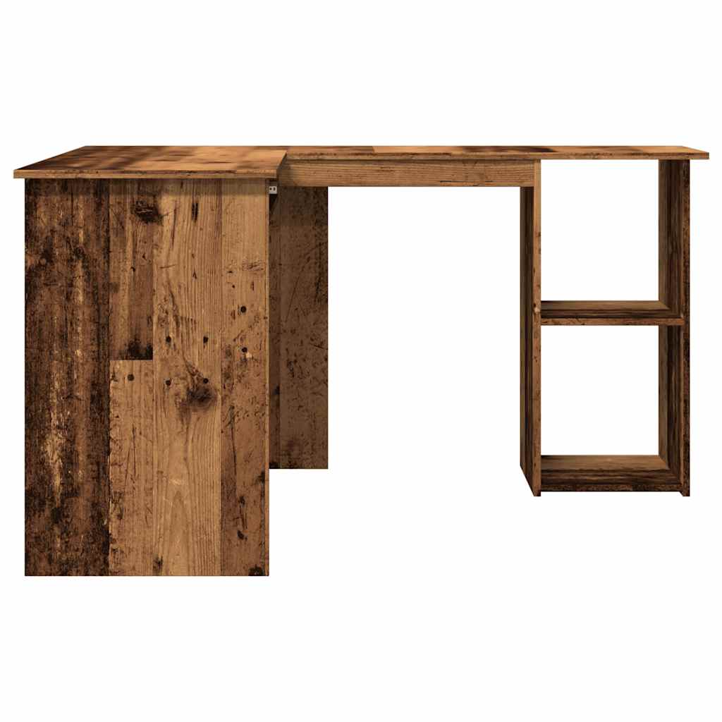 Hoekbureau 120x140x75 cm bewerkt hout oud houtkleurig is nu te koop bij PeponiXL, paradijselijk wonen!