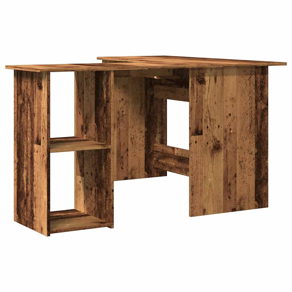 Hoekbureau 120x140x75 cm bewerkt hout oud houtkleurig is nu te koop bij PeponiXL, paradijselijk wonen!