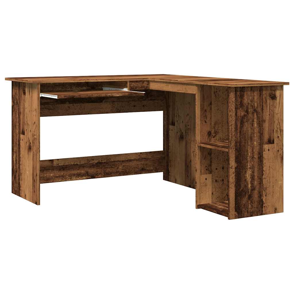 Hoekbureau 120x140x75 cm bewerkt hout oud houtkleurig is nu te koop bij PeponiXL, paradijselijk wonen!