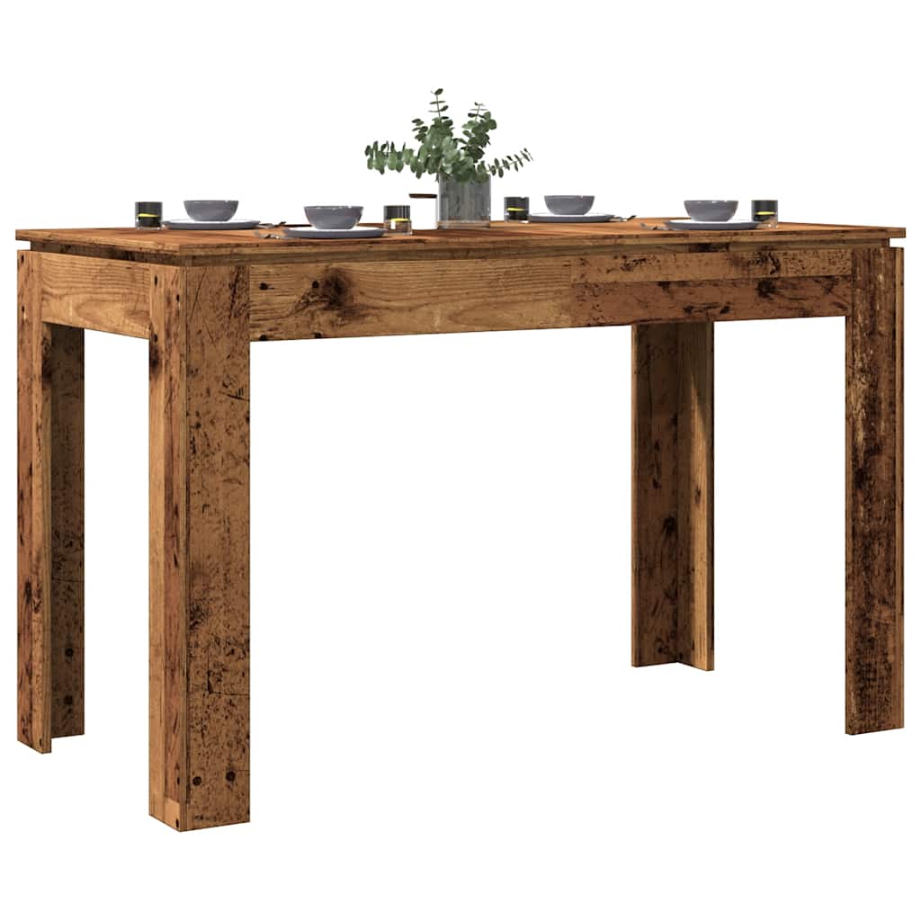 Eettafel 120x60x76 cm bewerkt hout oud houtkleurig is nu te koop bij PeponiXL, paradijselijk wonen!