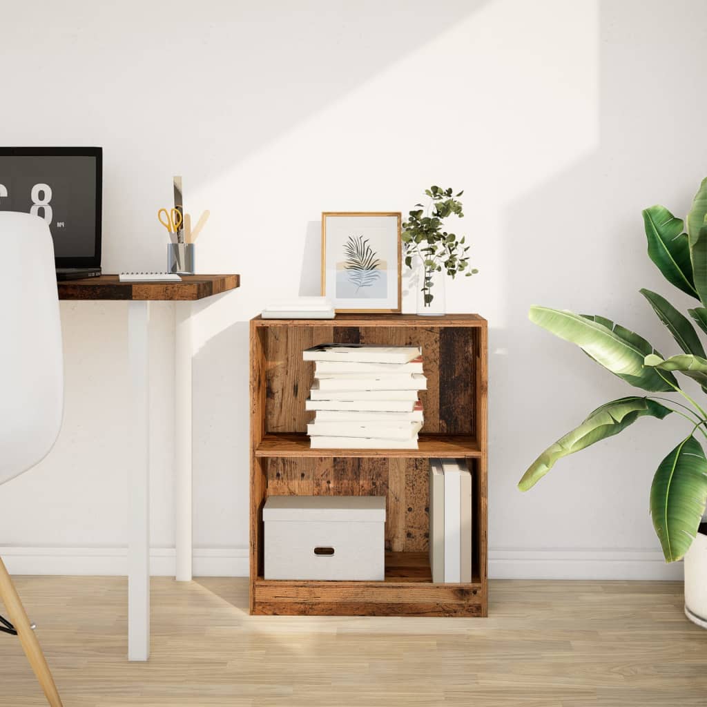 Boekenkast 60x24x76 cm bewerkt hout oud houtkleurig is nu te koop bij PeponiXL, paradijselijk wonen!