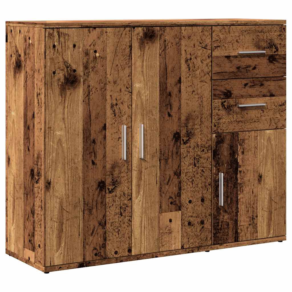 Dressoir 91x29,5x75 cm bewerkt hout oud houtkleurig is nu te koop bij PeponiXL, paradijselijk wonen!