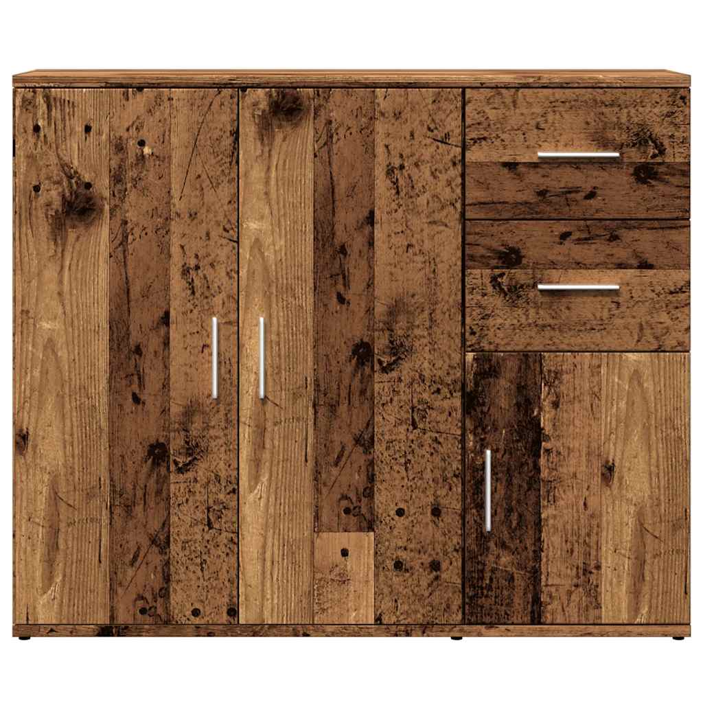 Dressoir 91x29,5x75 cm bewerkt hout oud houtkleurig is nu te koop bij PeponiXL, paradijselijk wonen!