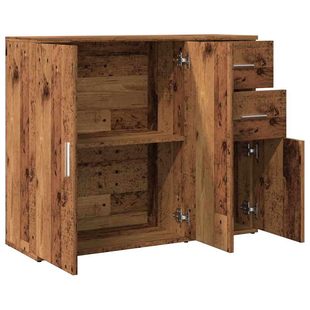 Dressoir 91x29,5x75 cm bewerkt hout oud houtkleurig is nu te koop bij PeponiXL, paradijselijk wonen!