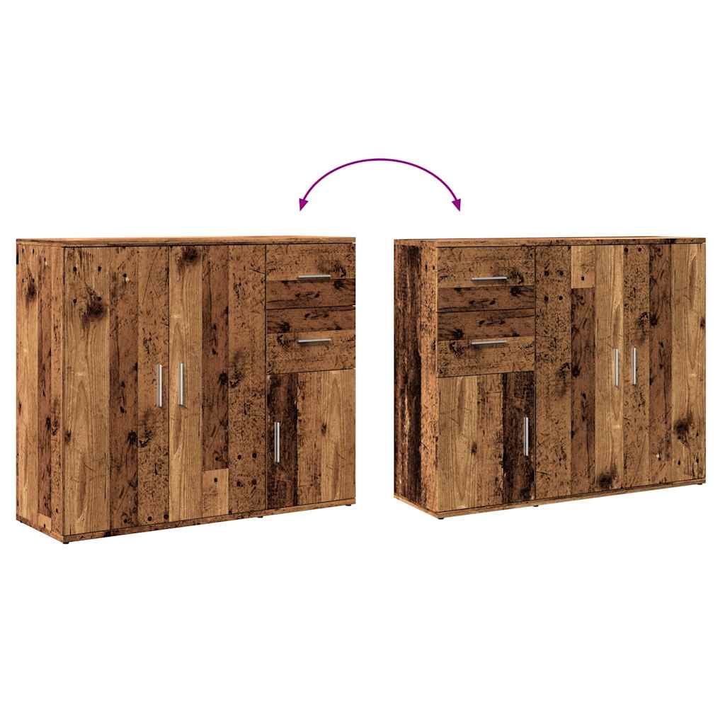 Dressoir 91x29,5x75 cm bewerkt hout oud houtkleurig is nu te koop bij PeponiXL, paradijselijk wonen!