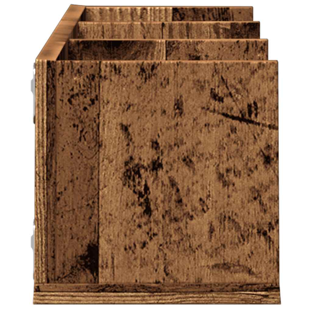 Cd-wandschap 75x18x18 cm bewerkt hout oud houtkleurig is nu te koop bij PeponiXL, paradijselijk wonen!