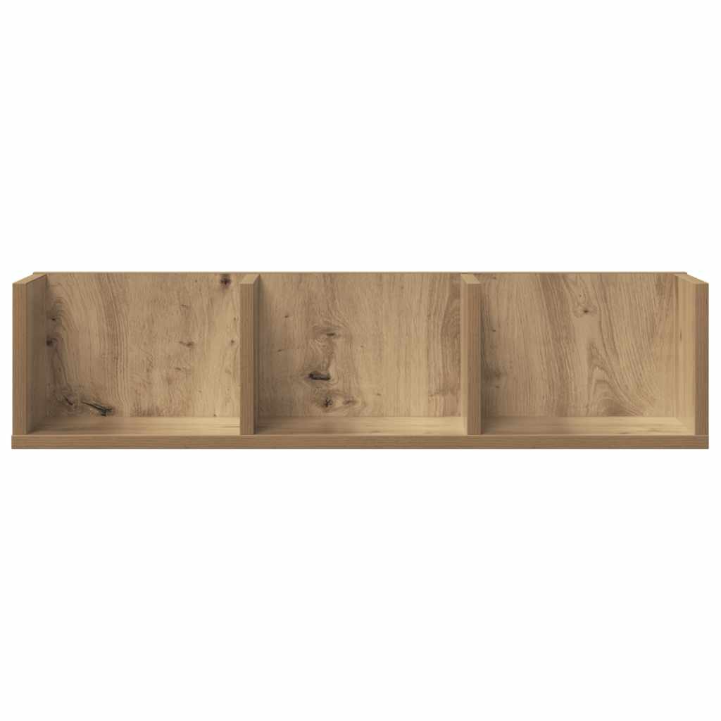 CD-wandschap 75x18x18 cm bewerkt hout artisanaal eikenkleurig is nu te koop bij PeponiXL, paradijselijk wonen!