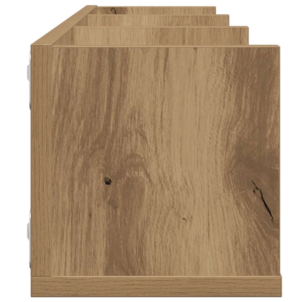 CD-wandschap 75x18x18 cm bewerkt hout artisanaal eikenkleurig is nu te koop bij PeponiXL, paradijselijk wonen!
