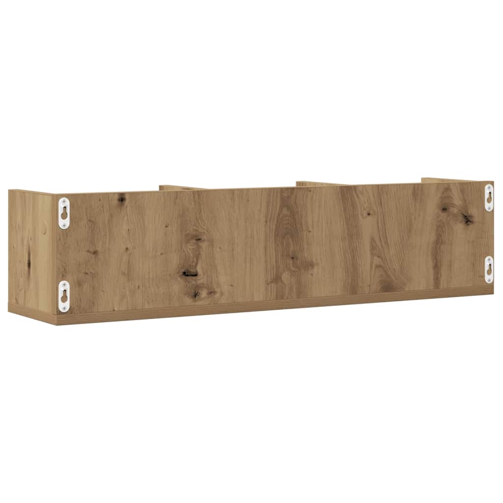 CD-wandschap 75x18x18 cm bewerkt hout artisanaal eikenkleurig is nu te koop bij PeponiXL, paradijselijk wonen!
