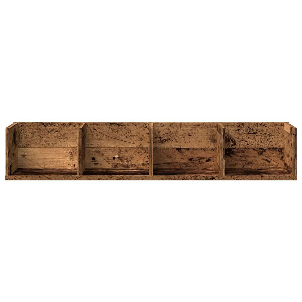 Cd-wandschap 100x18x18 cm bewerkt hout oud houtkleurig is nu te koop bij PeponiXL, paradijselijk wonen!
