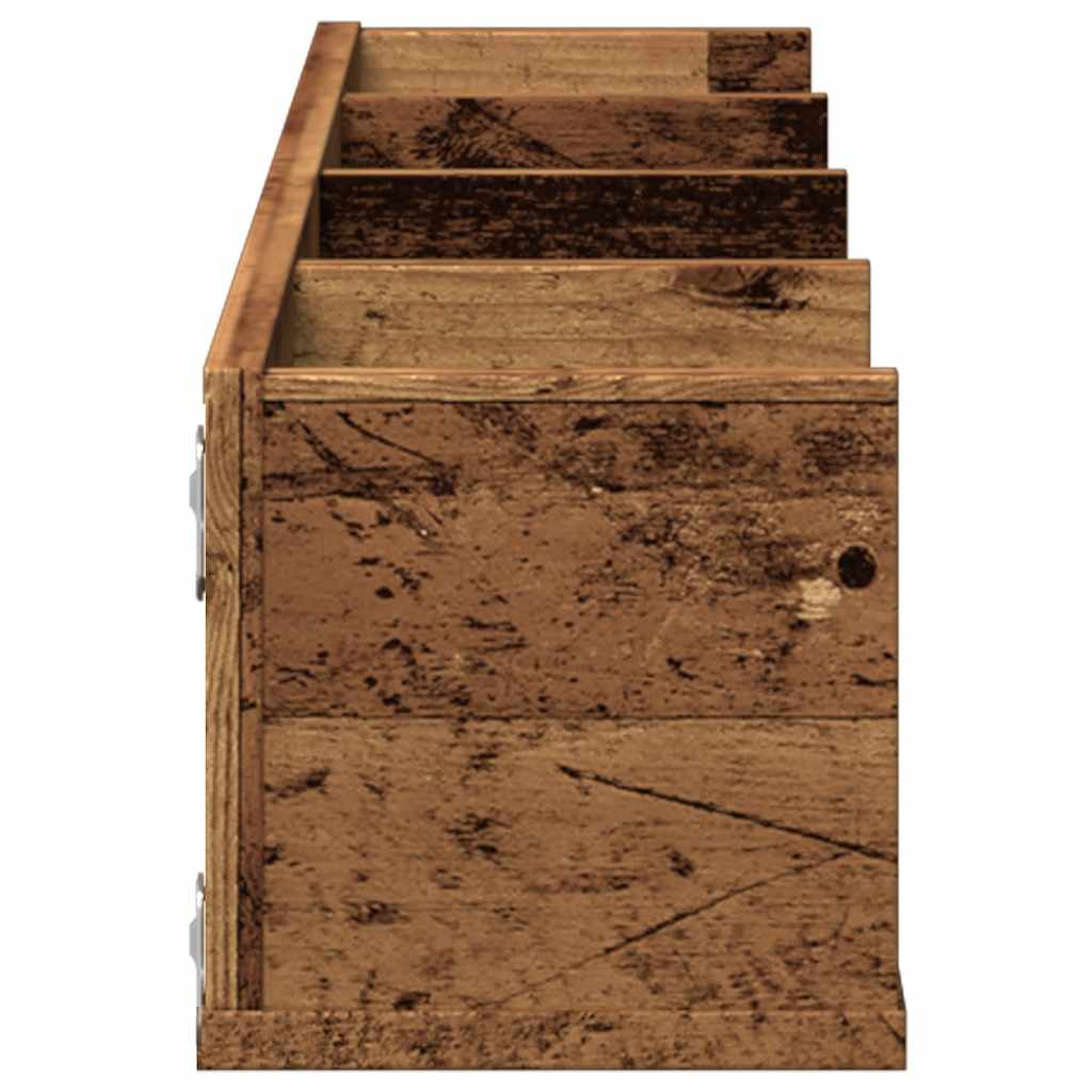 Cd-wandschap 100x18x18 cm bewerkt hout oud houtkleurig is nu te koop bij PeponiXL, paradijselijk wonen!