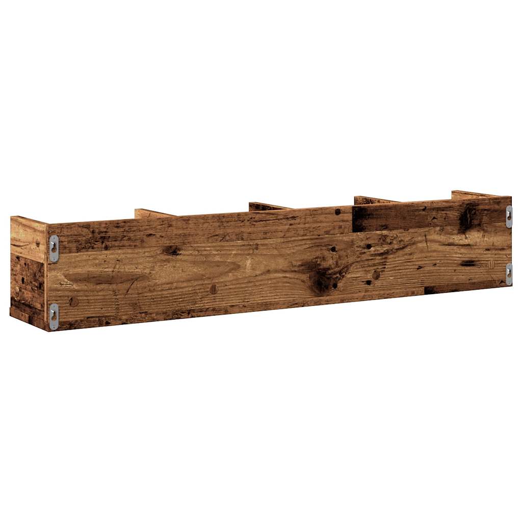 Cd-wandschap 100x18x18 cm bewerkt hout oud houtkleurig is nu te koop bij PeponiXL, paradijselijk wonen!