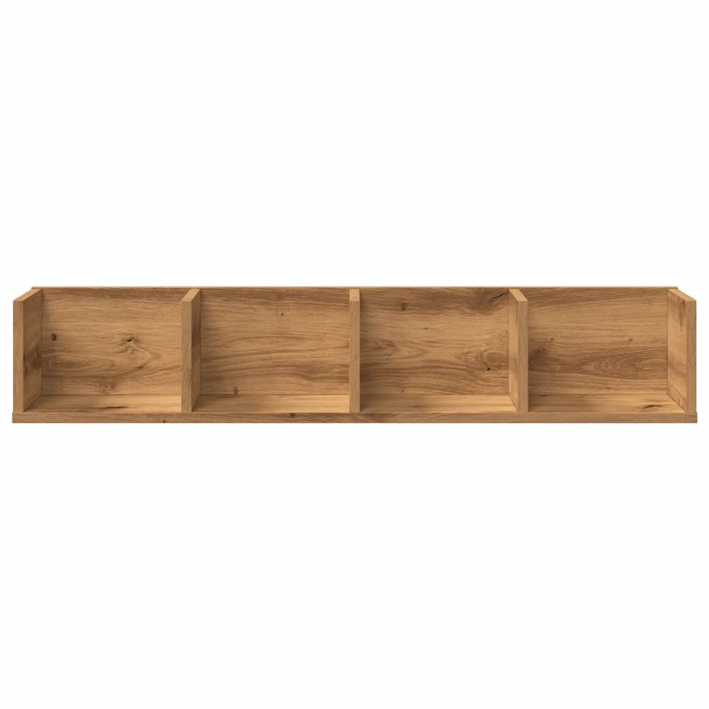 CD-wandschap 100x18x18 cm bewerkt hout artisanaal eikenkleurig is nu te koop bij PeponiXL, paradijselijk wonen!