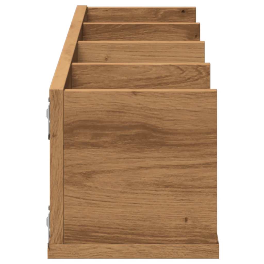 CD-wandschap 100x18x18 cm bewerkt hout artisanaal eikenkleurig is nu te koop bij PeponiXL, paradijselijk wonen!