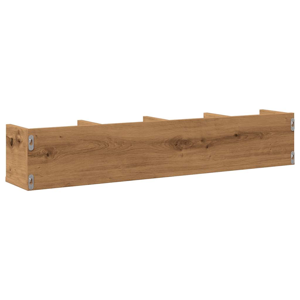 CD-wandschap 100x18x18 cm bewerkt hout artisanaal eikenkleurig is nu te koop bij PeponiXL, paradijselijk wonen!