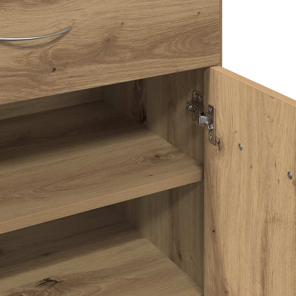 Schoenenkast 60x35x84 cm bewerkt hout artisanaal eikenkleur is nu te koop bij PeponiXL, paradijselijk wonen!