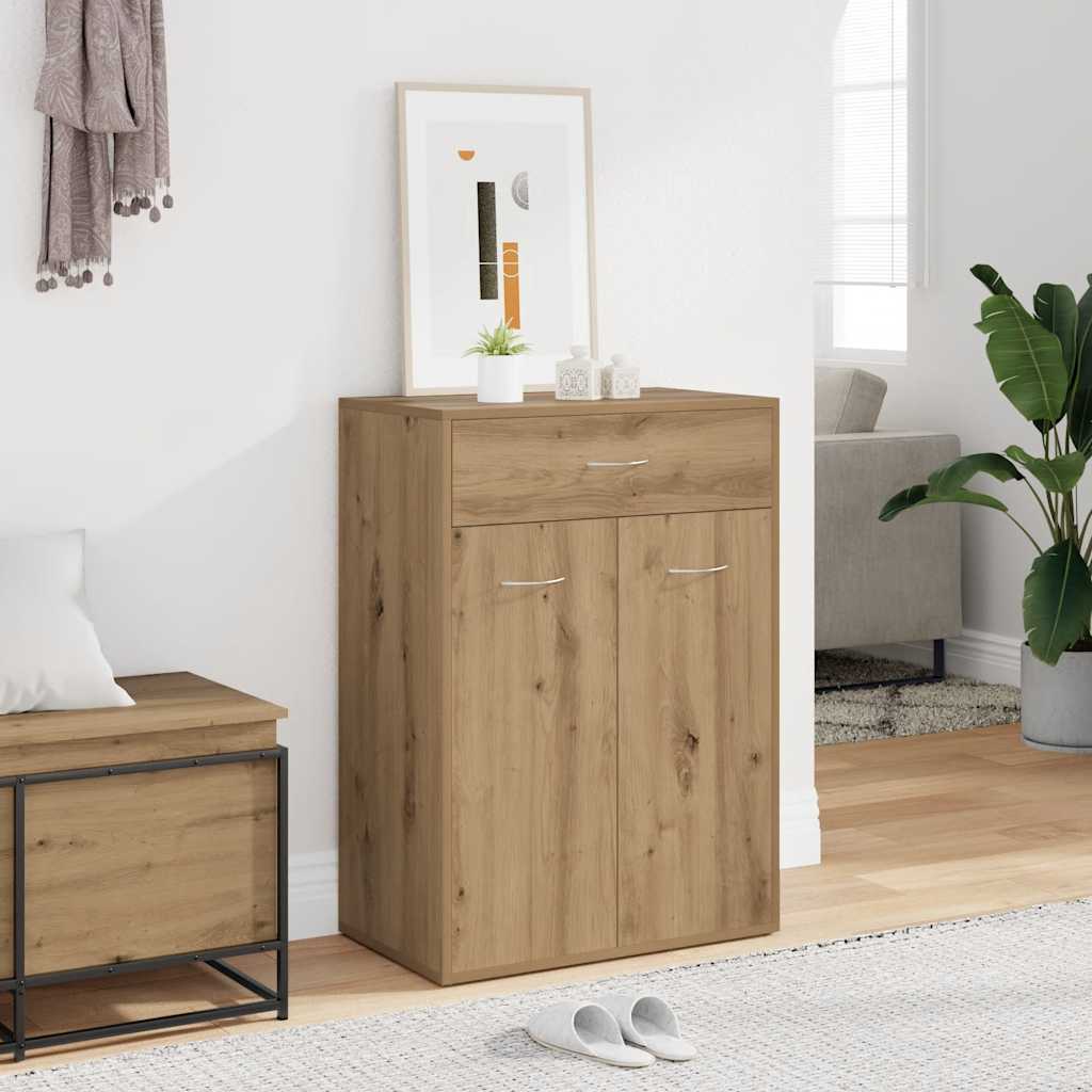 Schoenenkast 60x35x84 cm bewerkt hout artisanaal eikenkleur is nu te koop bij PeponiXL, paradijselijk wonen!