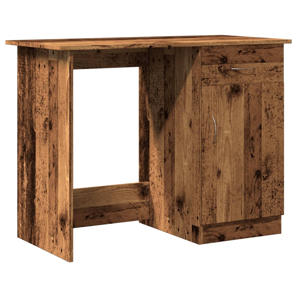 Bureau 100x50x76 cm bewerkt hout oud houtkleurig is nu te koop bij PeponiXL, paradijselijk wonen!