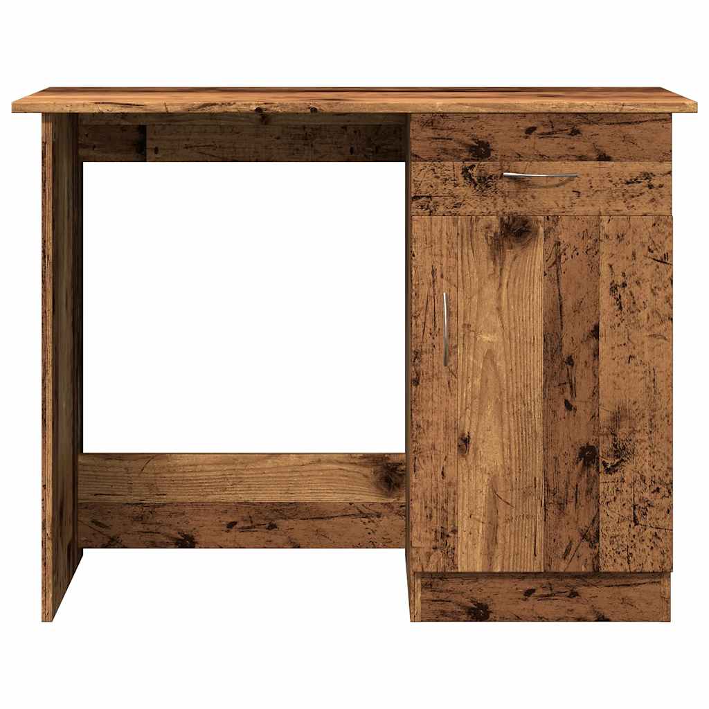 Bureau 100x50x76 cm bewerkt hout oud houtkleurig is nu te koop bij PeponiXL, paradijselijk wonen!