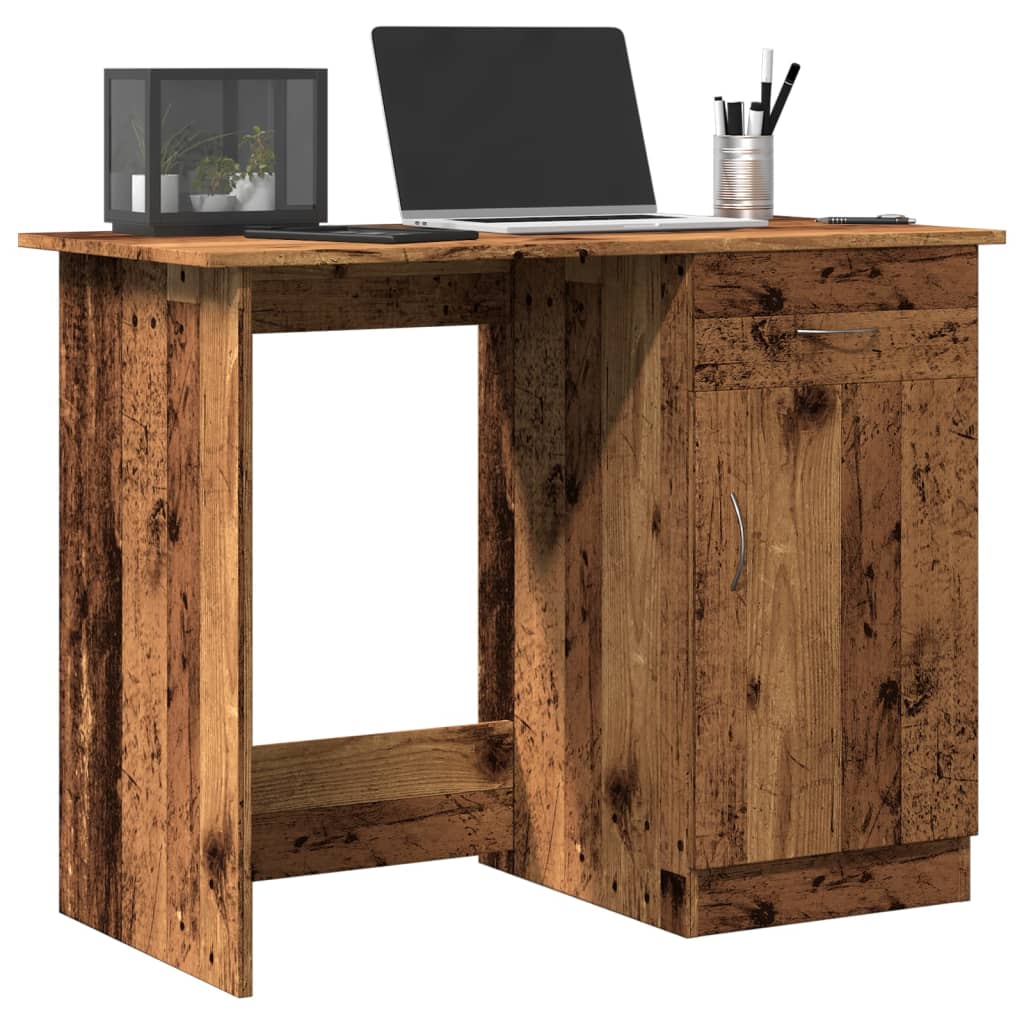 Bureau 100x50x76 cm bewerkt hout oud houtkleurig is nu te koop bij PeponiXL, paradijselijk wonen!