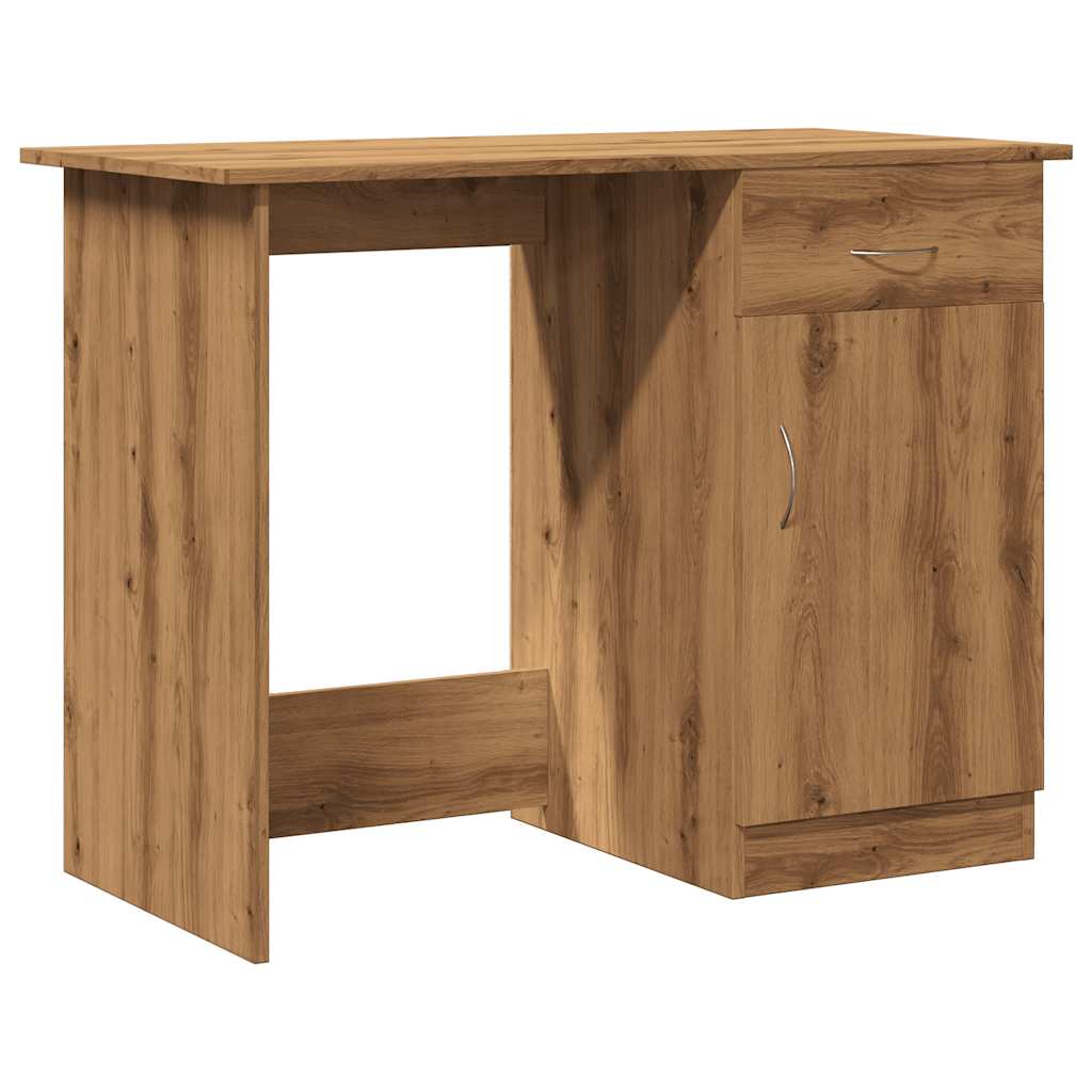 Bureau 100x50x76 cm bewerkt hout artisanaal eikenkleur is nu te koop bij PeponiXL, paradijselijk wonen!