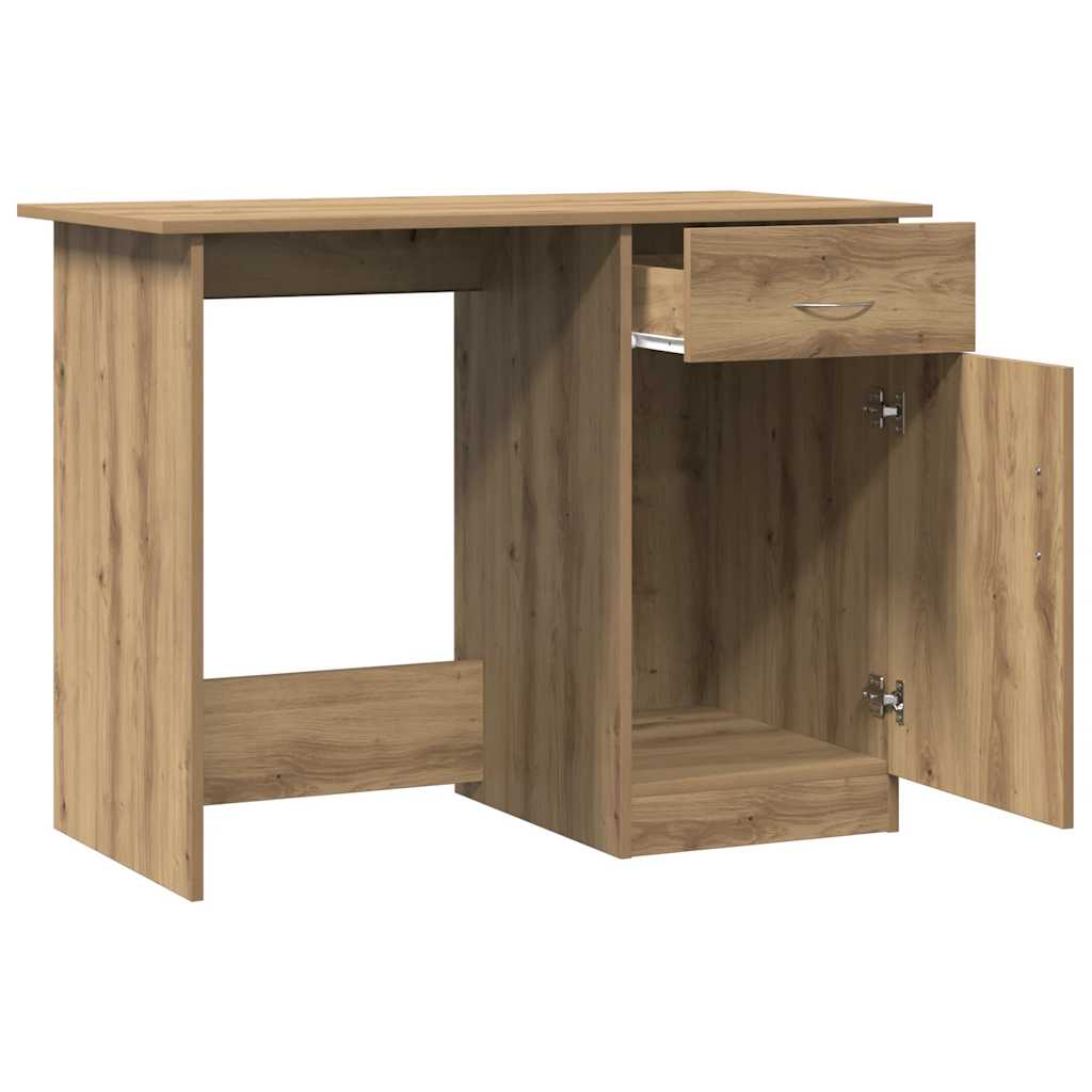 Bureau 100x50x76 cm bewerkt hout artisanaal eikenkleur is nu te koop bij PeponiXL, paradijselijk wonen!