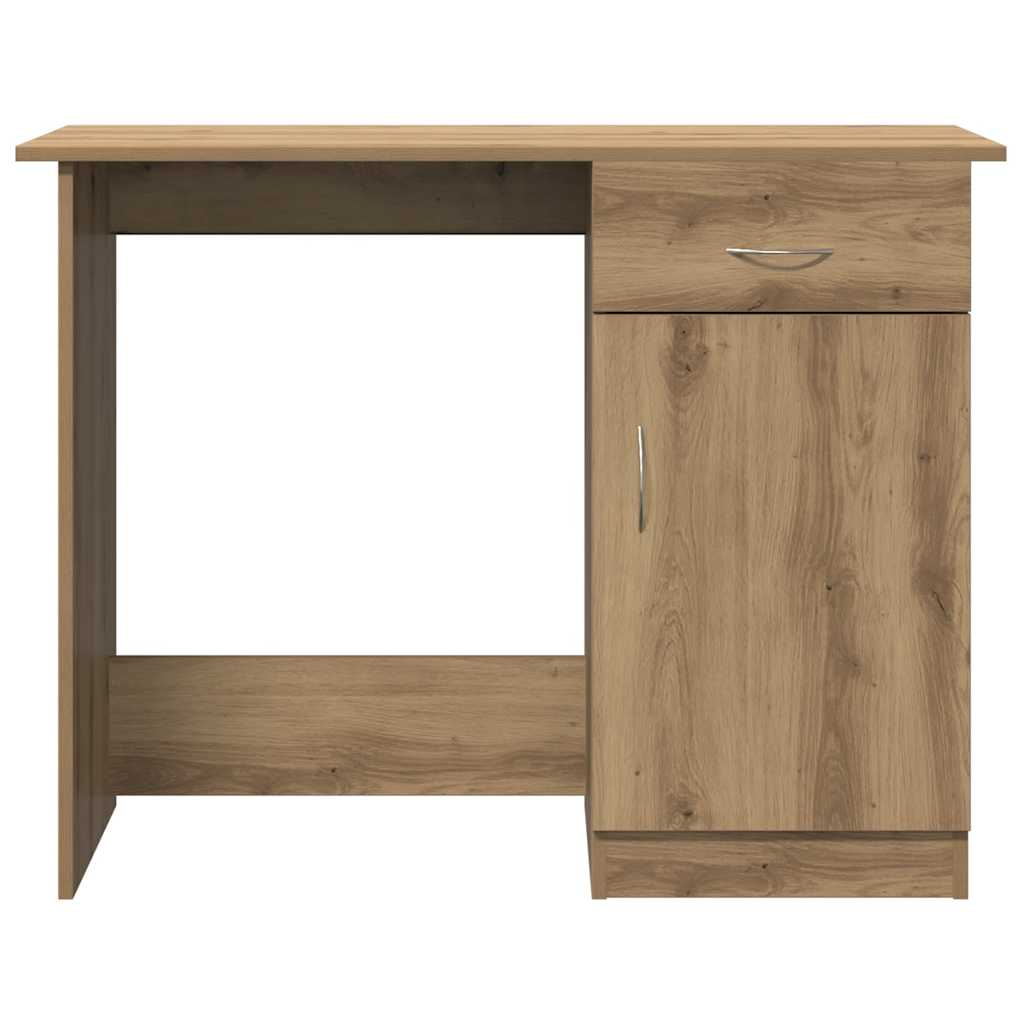 Bureau 100x50x76 cm bewerkt hout artisanaal eikenkleur is nu te koop bij PeponiXL, paradijselijk wonen!