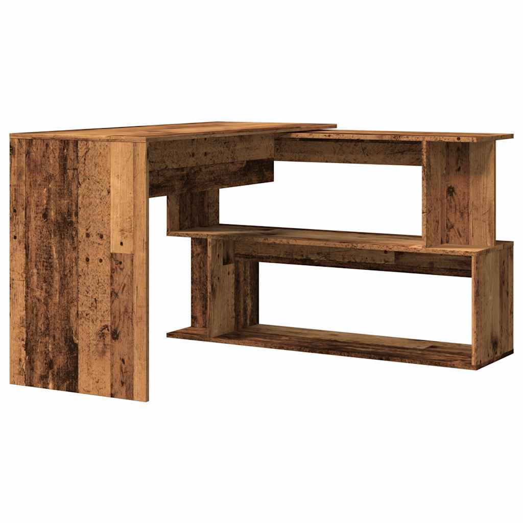 Hoekbureau 200,5x50x76 cm bewerkt hout oud houtkleurig is nu te koop bij PeponiXL, paradijselijk wonen!