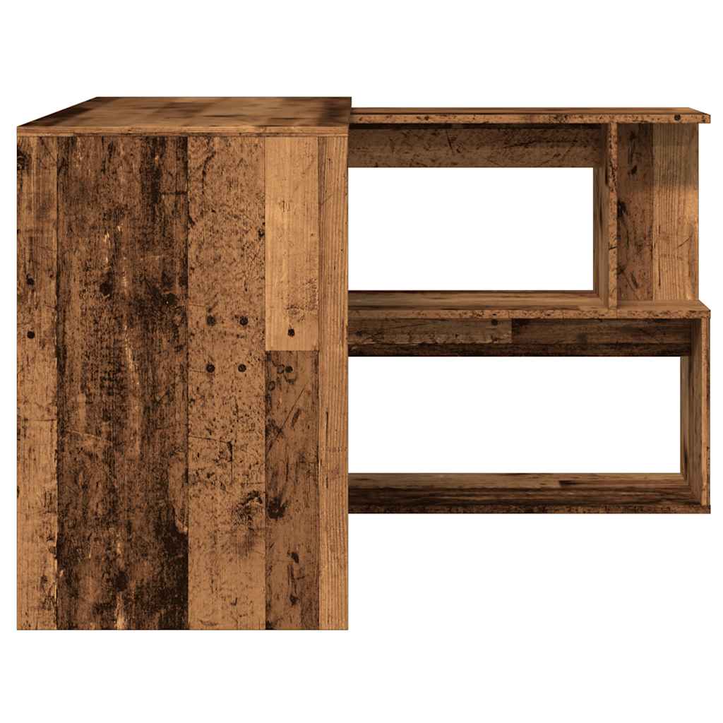 Hoekbureau 200,5x50x76 cm bewerkt hout oud houtkleurig is nu te koop bij PeponiXL, paradijselijk wonen!