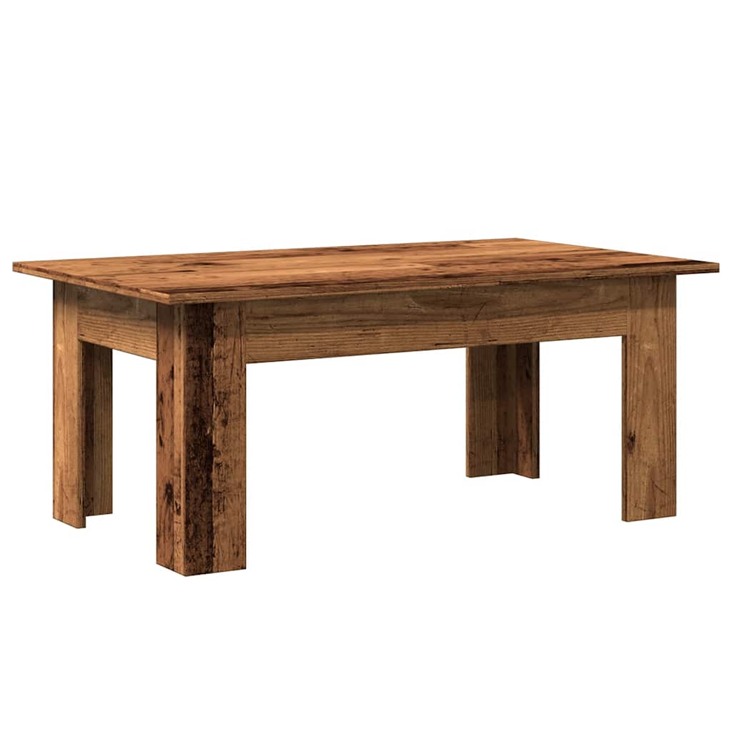 Salontafel 100x60x42 cm bewerkt hout oud houtkleurig is nu te koop bij PeponiXL, paradijselijk wonen!