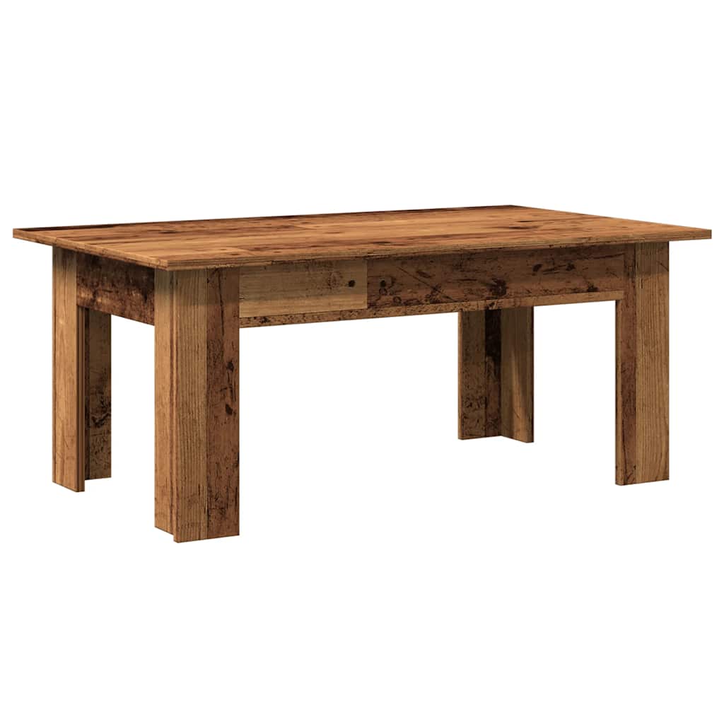 Salontafel 100x60x42 cm bewerkt hout oud houtkleurig is nu te koop bij PeponiXL, paradijselijk wonen!