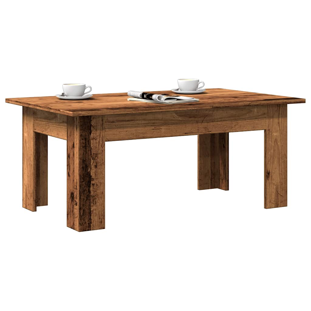 Salontafel 100x60x42 cm bewerkt hout oud houtkleurig is nu te koop bij PeponiXL, paradijselijk wonen!