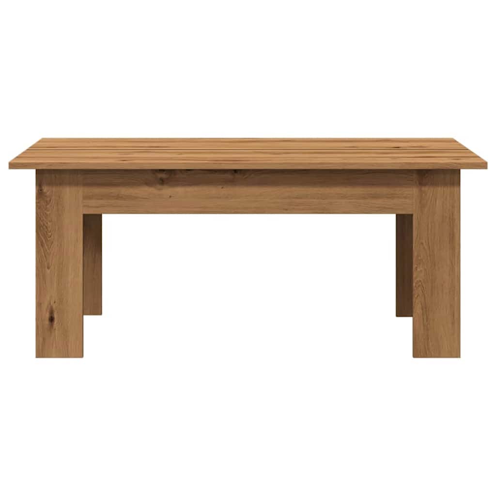 Salontafel 100x60x42 cm bewerkt hout artisanaal eikenkleur is nu te koop bij PeponiXL, paradijselijk wonen!