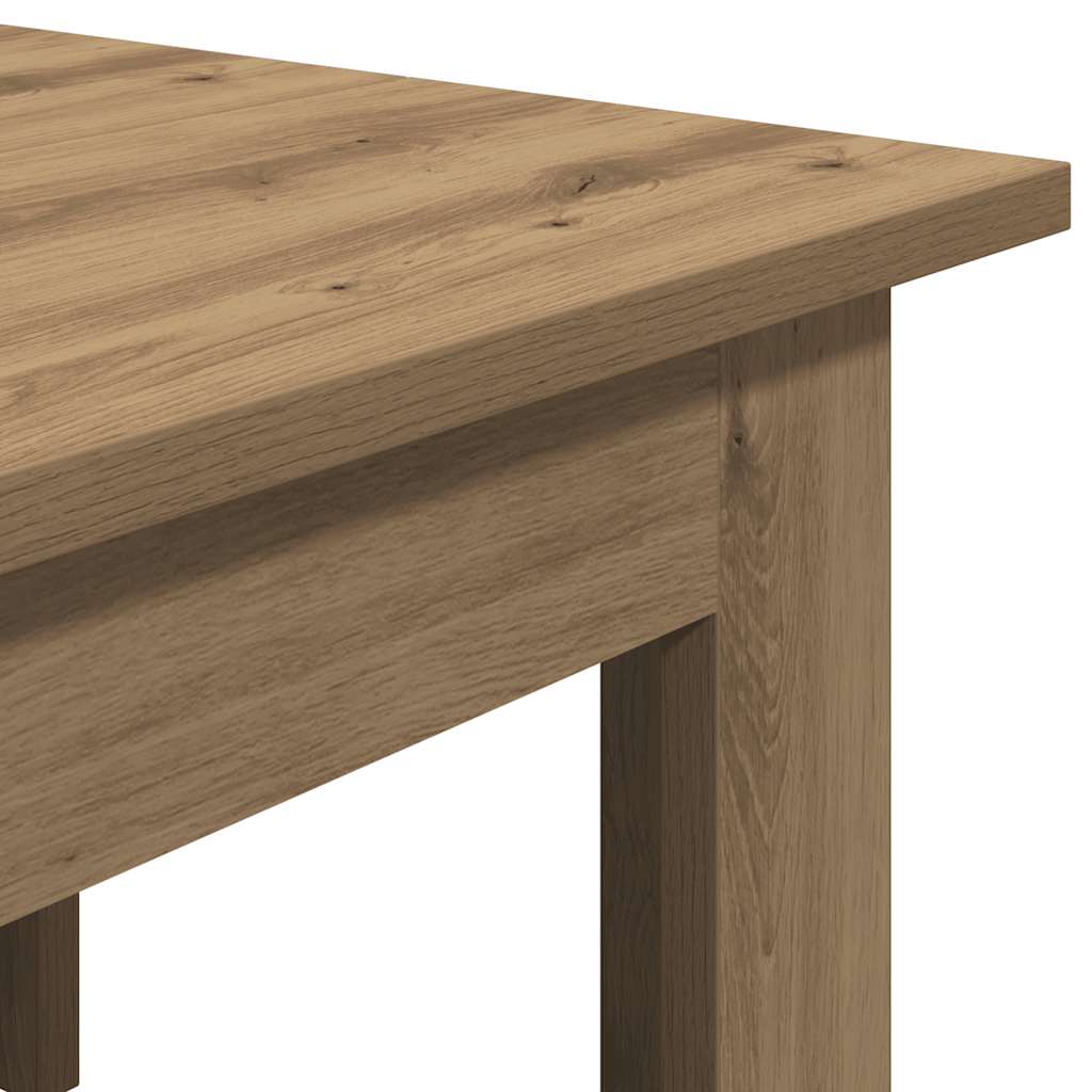 Salontafel 100x60x42 cm bewerkt hout artisanaal eikenkleur is nu te koop bij PeponiXL, paradijselijk wonen!