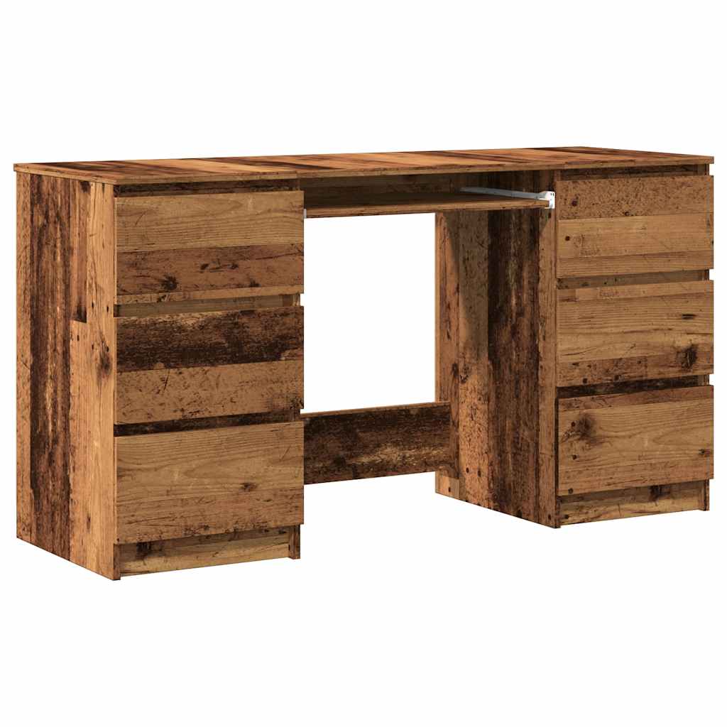 Schrijftafel 140x50x77 cm bewerkt hout oud houtkleurig is nu te koop bij PeponiXL, paradijselijk wonen!