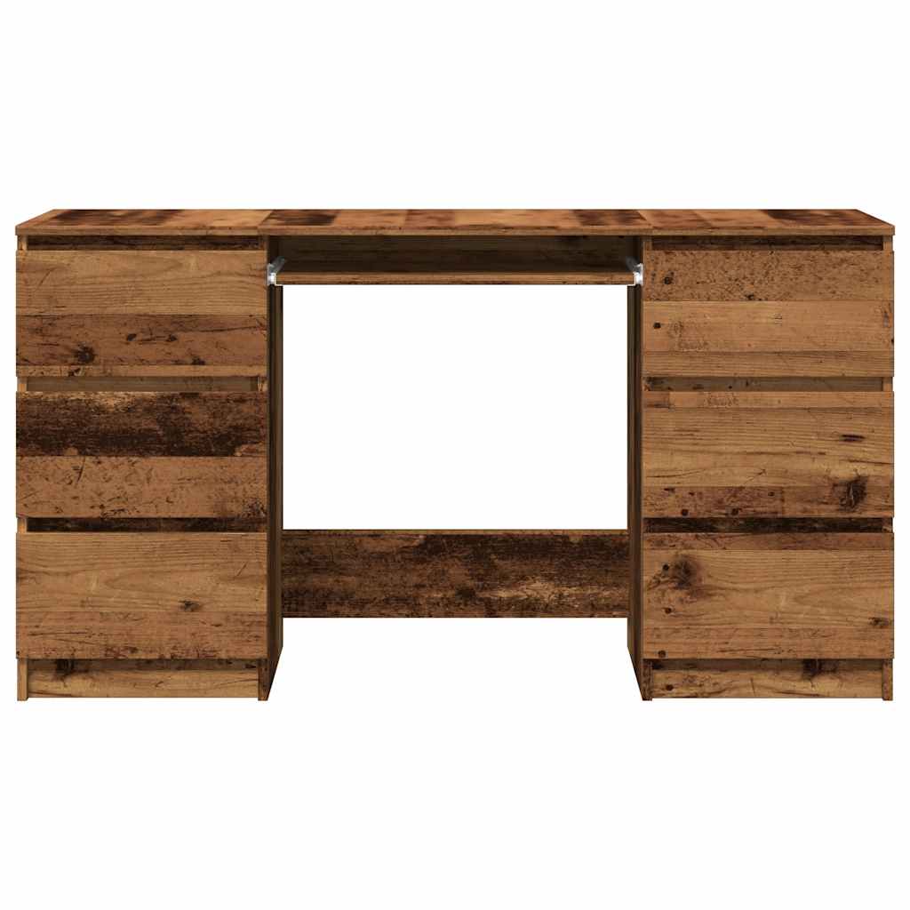Schrijftafel 140x50x77 cm bewerkt hout oud houtkleurig is nu te koop bij PeponiXL, paradijselijk wonen!
