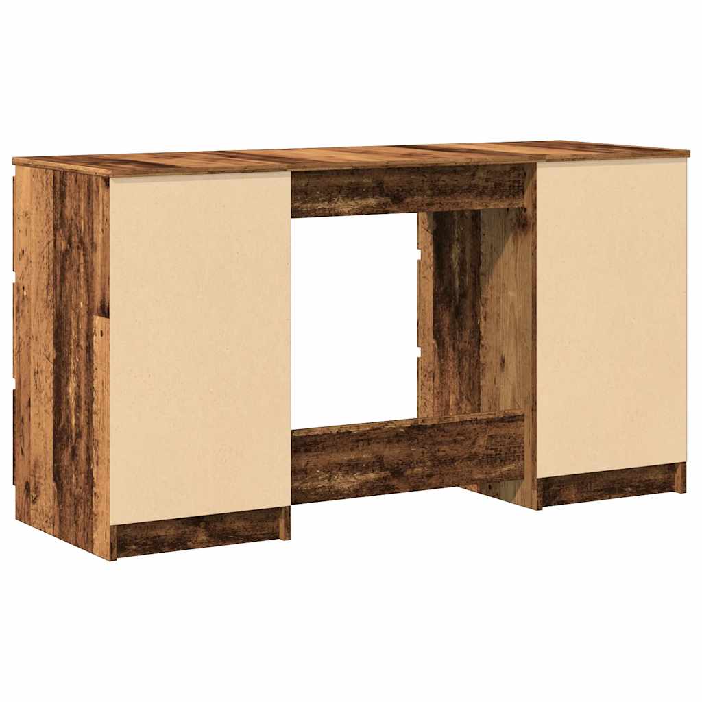 Schrijftafel 140x50x77 cm bewerkt hout oud houtkleurig is nu te koop bij PeponiXL, paradijselijk wonen!