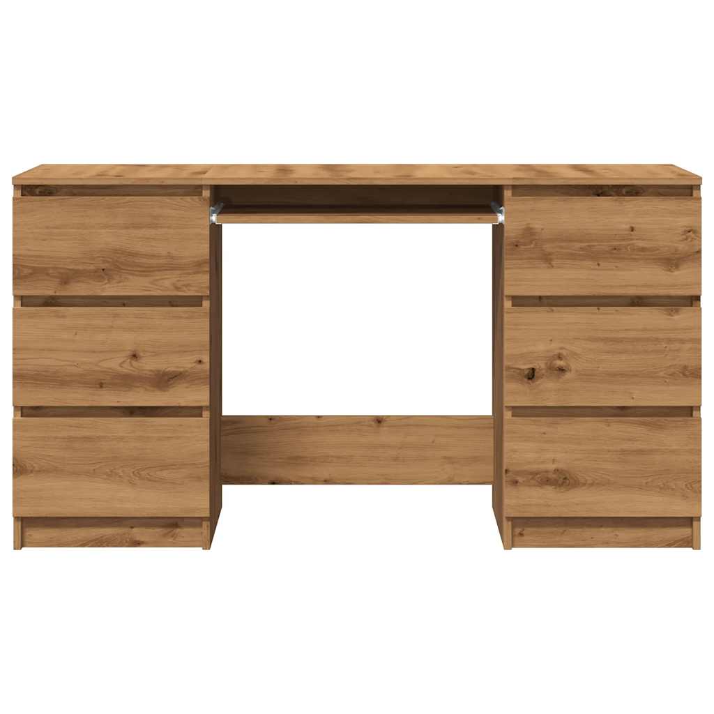 Bureau 140x50x77 cm bewerkt hout artisanaal eikenkleur is nu te koop bij PeponiXL, paradijselijk wonen!