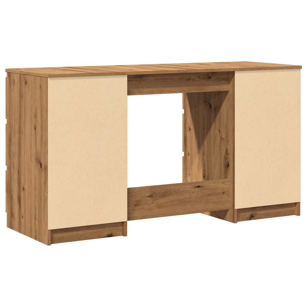 Bureau 140x50x77 cm bewerkt hout artisanaal eikenkleur is nu te koop bij PeponiXL, paradijselijk wonen!