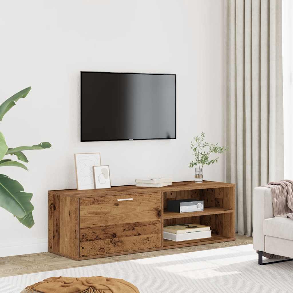 Tv-meubel 120x34x37 cm bewerkt hout oud houtkleurig is nu te koop bij PeponiXL, paradijselijk wonen!