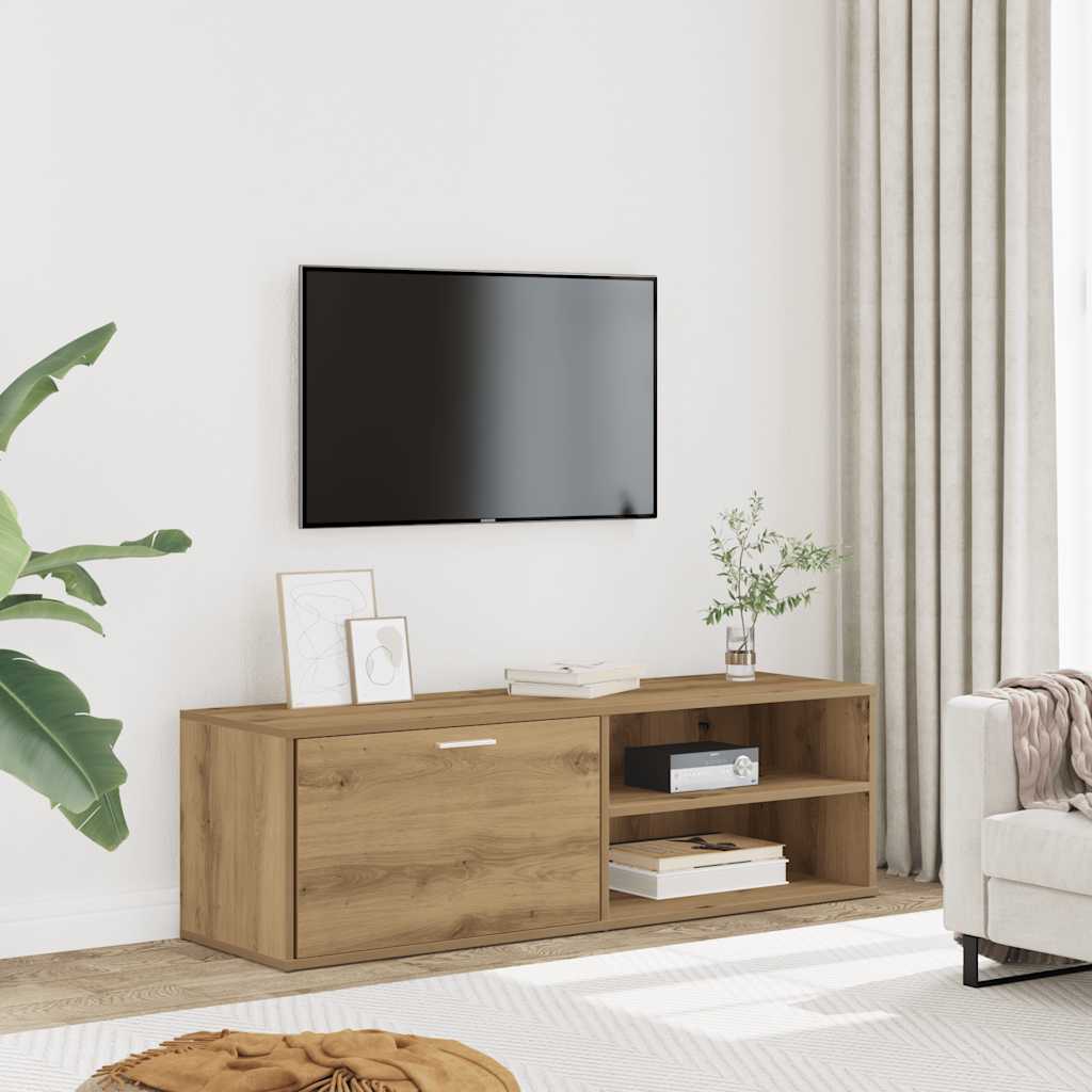 Tv-meubel 120x34x37 cm bewerkt hout artisanaal eikenkleur is nu te koop bij PeponiXL, paradijselijk wonen!