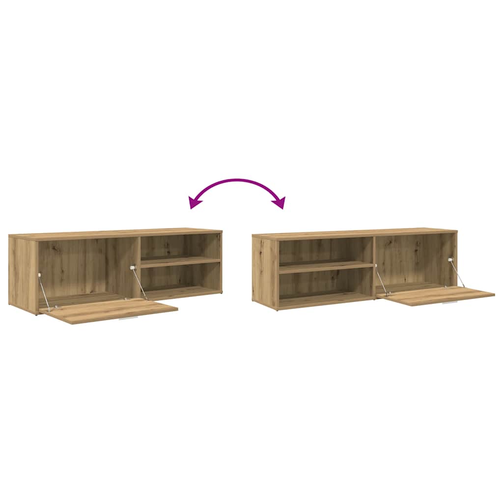 Tv-meubel 120x34x37 cm bewerkt hout artisanaal eikenkleur is nu te koop bij PeponiXL, paradijselijk wonen!