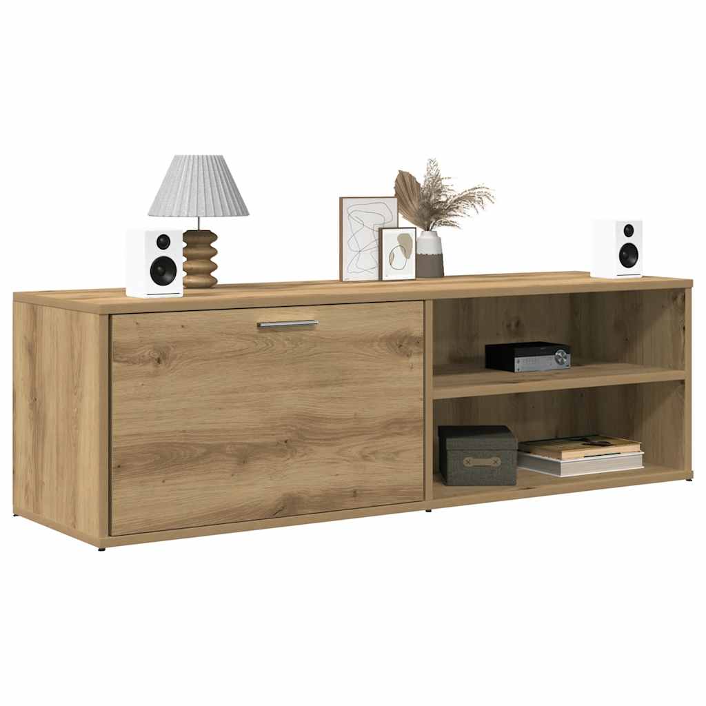 Tv-meubel 120x34x37 cm bewerkt hout artisanaal eikenkleur is nu te koop bij PeponiXL, paradijselijk wonen!