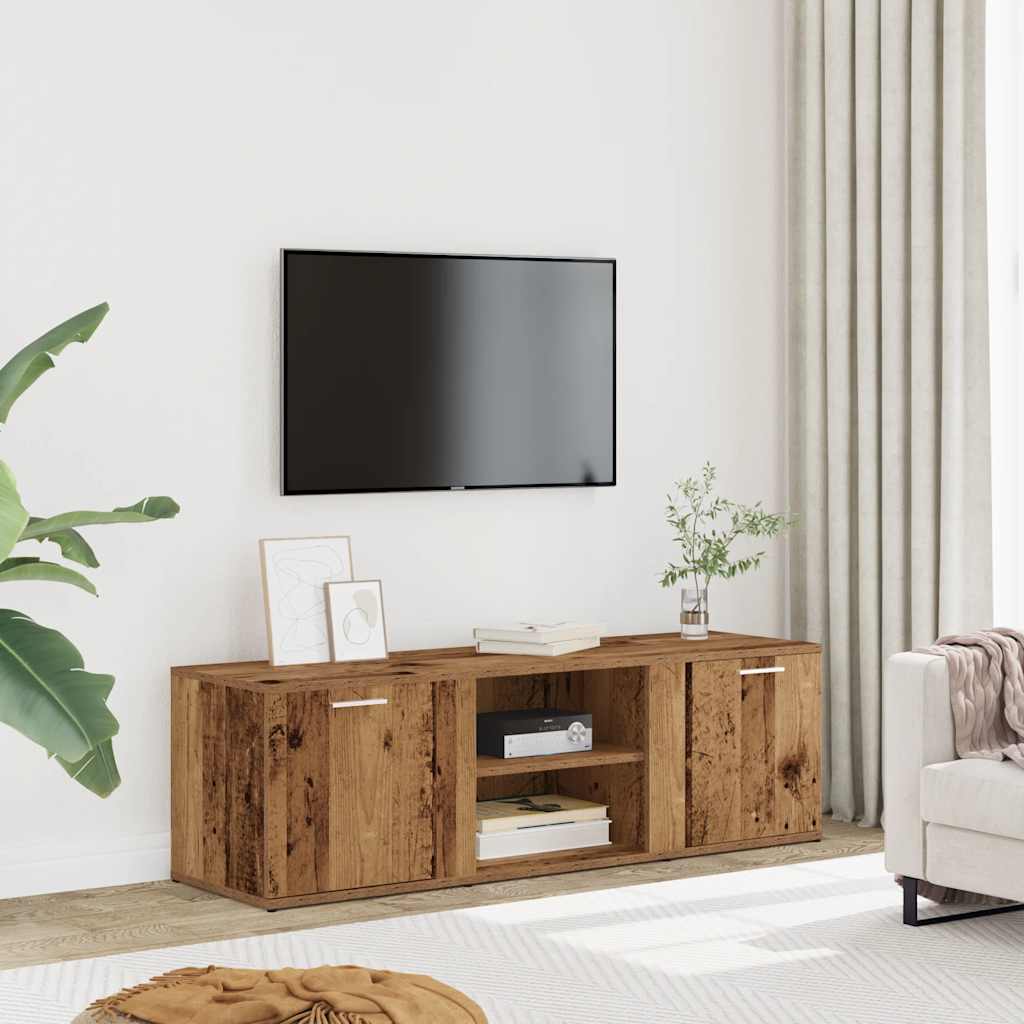 Tv-meubel 120x34x37 cm bewerkt hout oud houtkleurig is nu te koop bij PeponiXL, paradijselijk wonen!