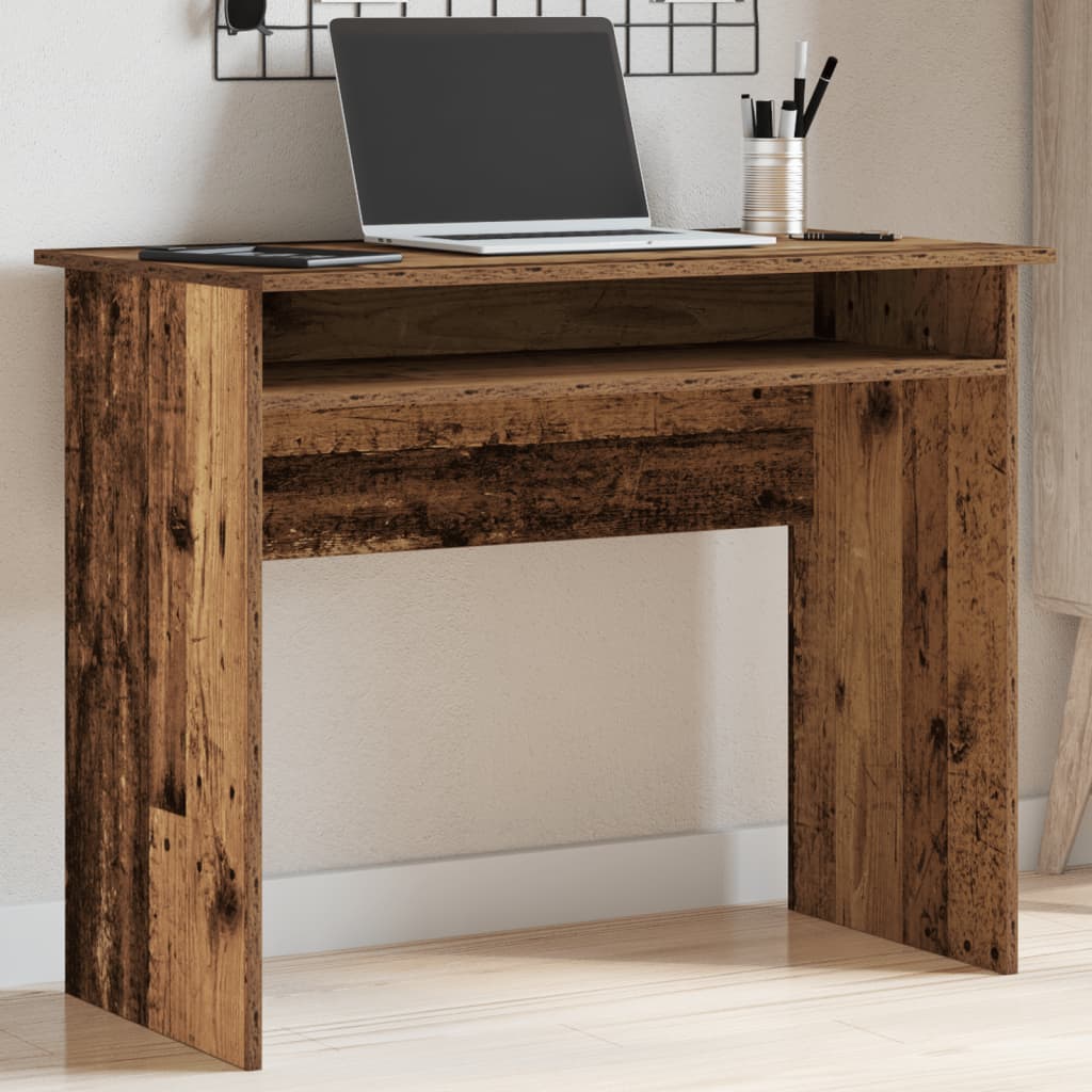 Bureau 90x50x74 cm bewerkt hout oud houtkleurig is nu te koop bij PeponiXL, paradijselijk wonen!