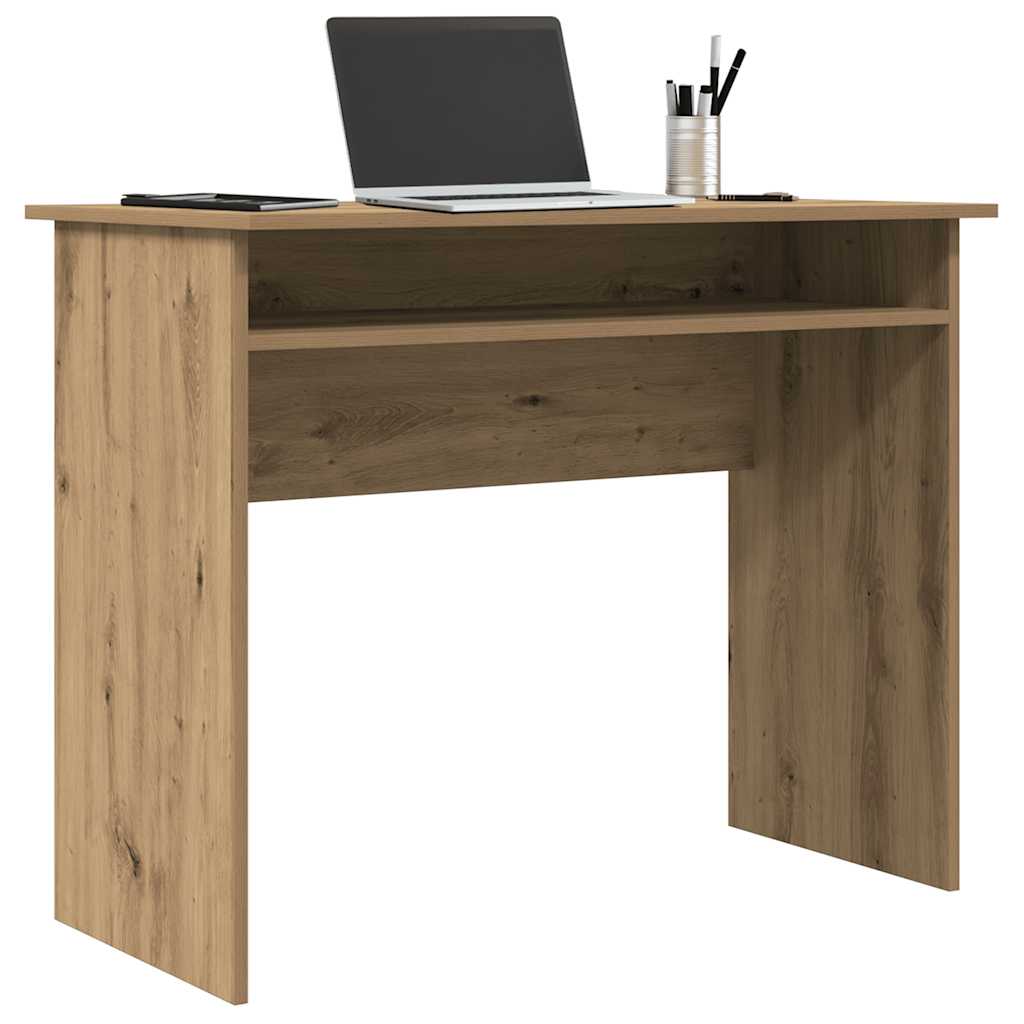 Bureau 90x50x74 cm bewerkt hout artisanaal eikenkleur is nu te koop bij PeponiXL, paradijselijk wonen!