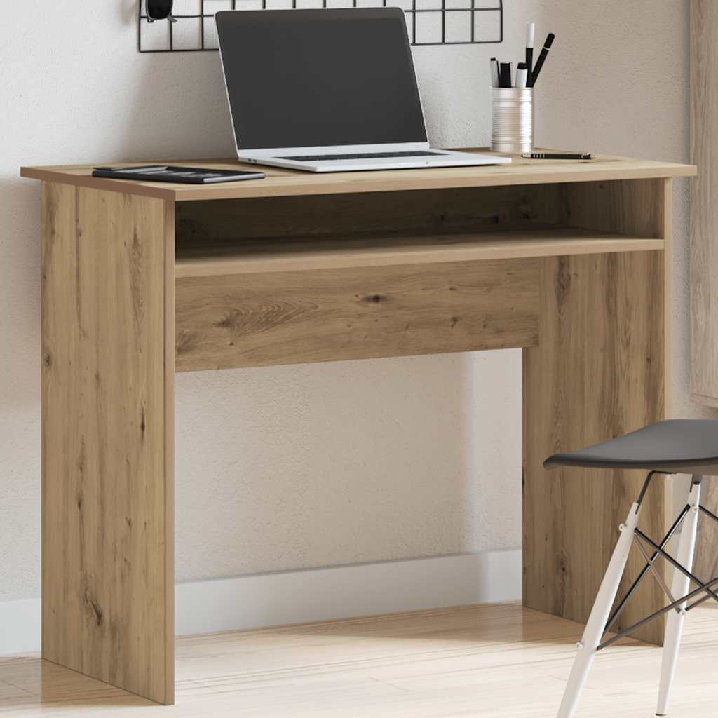 Bureau 90x50x74 cm bewerkt hout artisanaal eikenkleur is nu te koop bij PeponiXL, paradijselijk wonen!